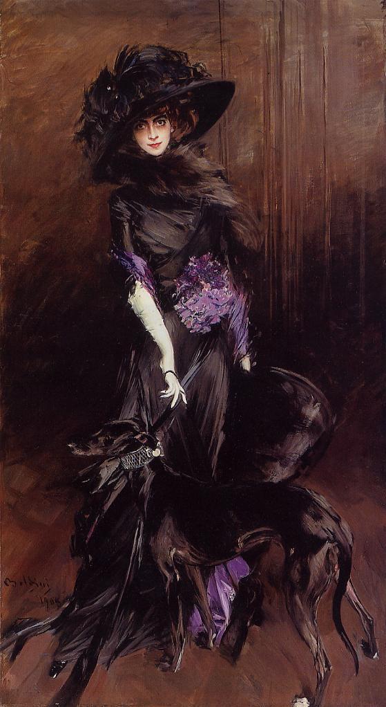 Luisa Casati (1881-1957) ja chihuahuan kanssa - Giovanni Boldini
