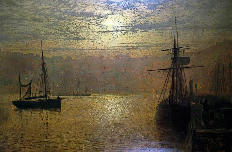 Valot Scarboroughin satamassa - John Atkinson Grimshaw