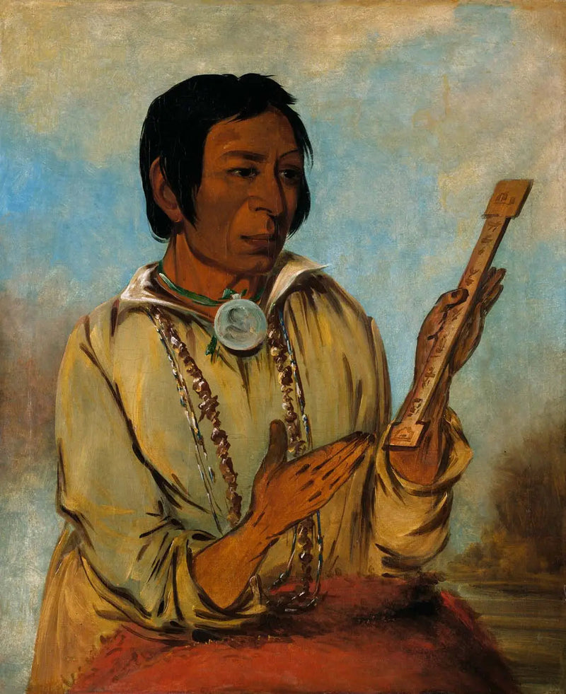 Ma-shée-na, Elk's Horns, apulaiskokki - George Catlin