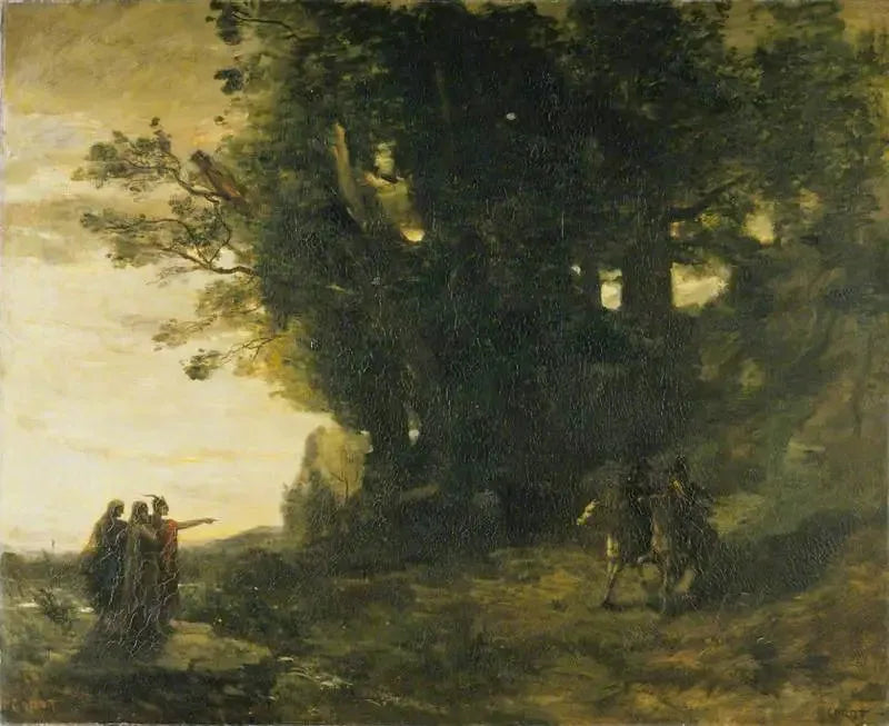 Macbeth ja noidat - Jean-Baptiste Camille Corot