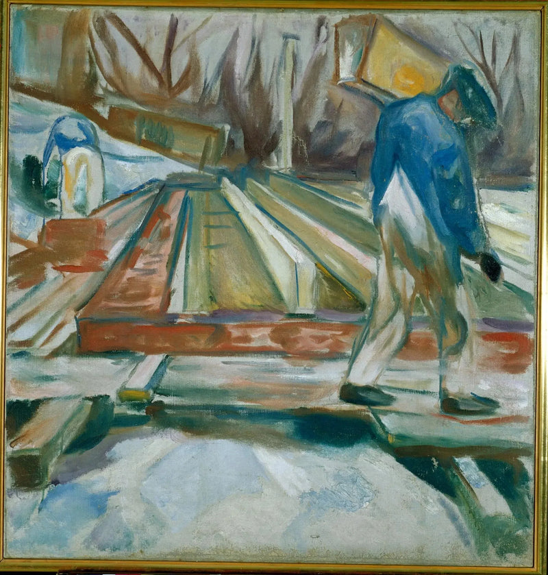 Muurari työskentelee studiotalossa - Edvard Munch