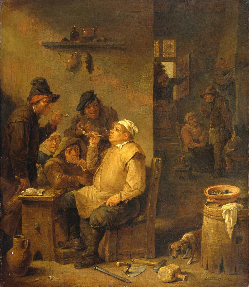 Laattamestari tupakalla - David Teniers nuorempi