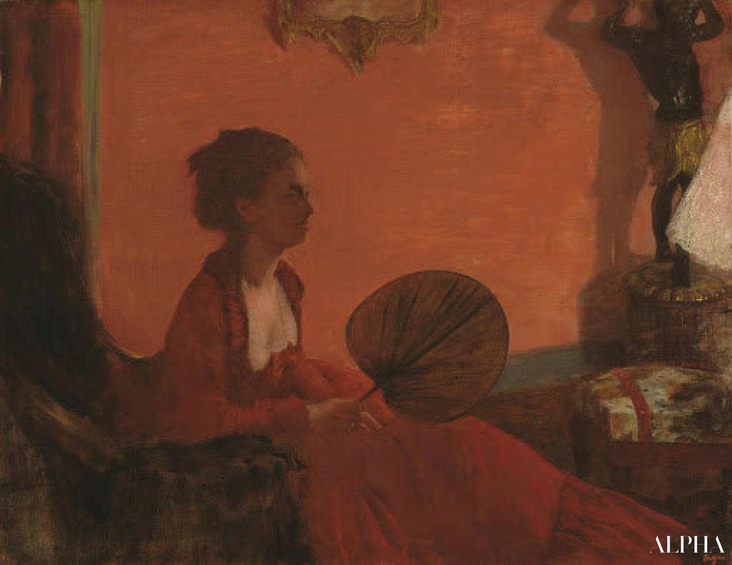 Madame Camus punaisessa - Edgar Degas - Korkealaatuiset taulujen ja maalauksien reproduktiot