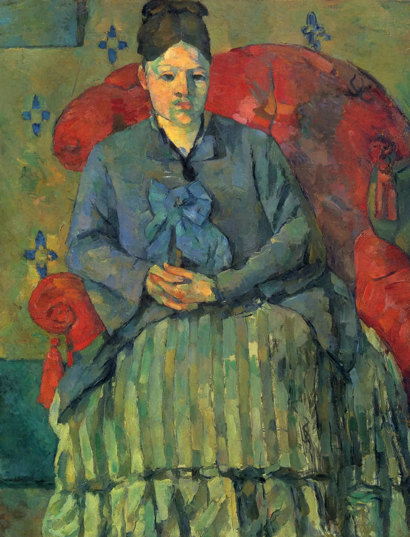Rouva Cézanne raidallisessa hameessa - Paul Cézanne