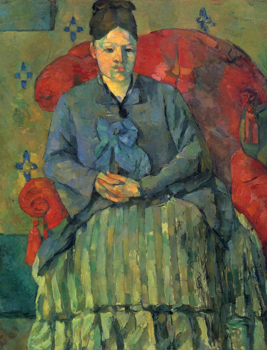 Rouva Cézanne raidallisessa hameessa - Paul Cézanne