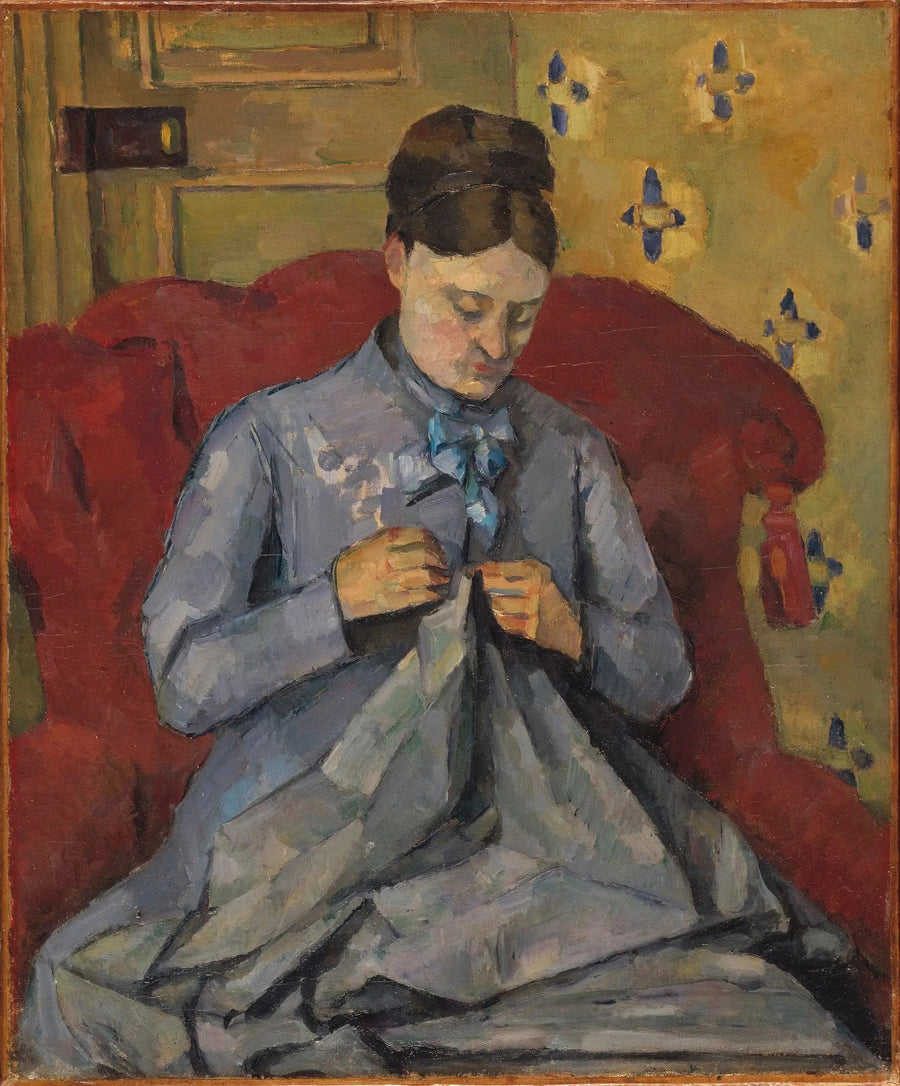 Madame Cézanne ompelemassa - Paul Cézanne