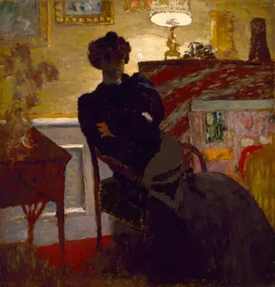 Madame Hessel istuu lamppua vasten - Édouard Vuillard