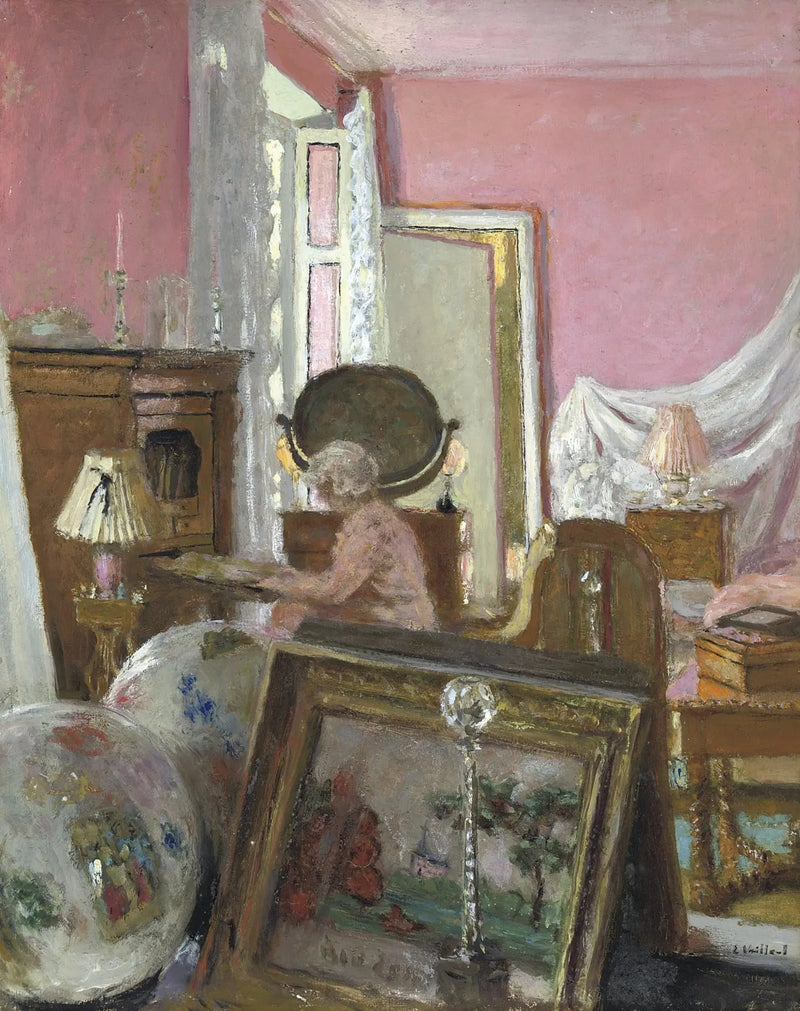 Madame Hessel in huoneessaan Clayes'n linnassa - Édouard Vuillard