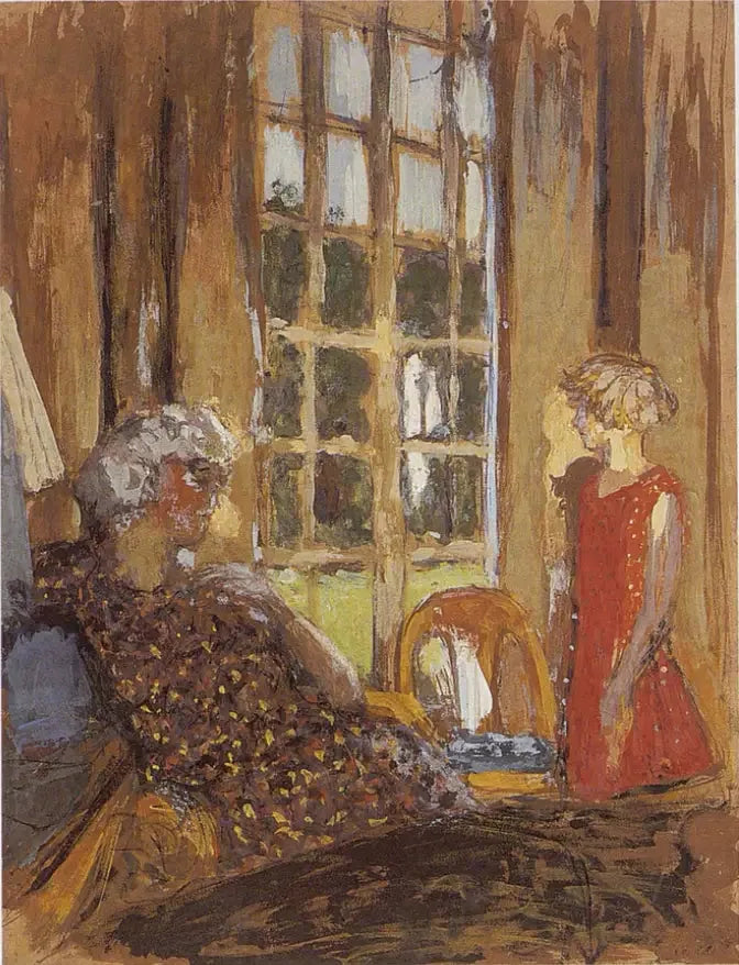 Madame Hessel ja Lulu parvekkeen ovelle - Édouard Vuillard