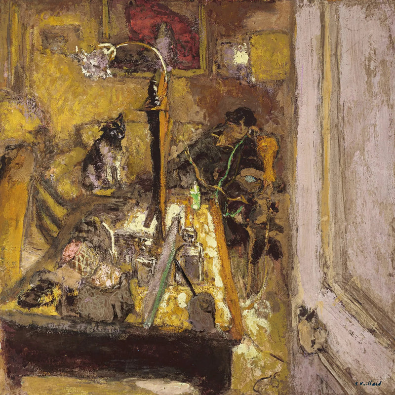 Madame Hessel puhelimessa boudoirissaan - Édouard Vuillard