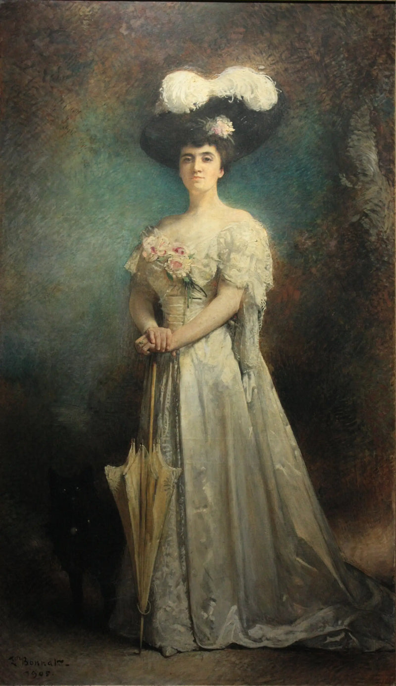 Madame Maurice Pascal ja hänen koira Tiny - Léon Bonnat