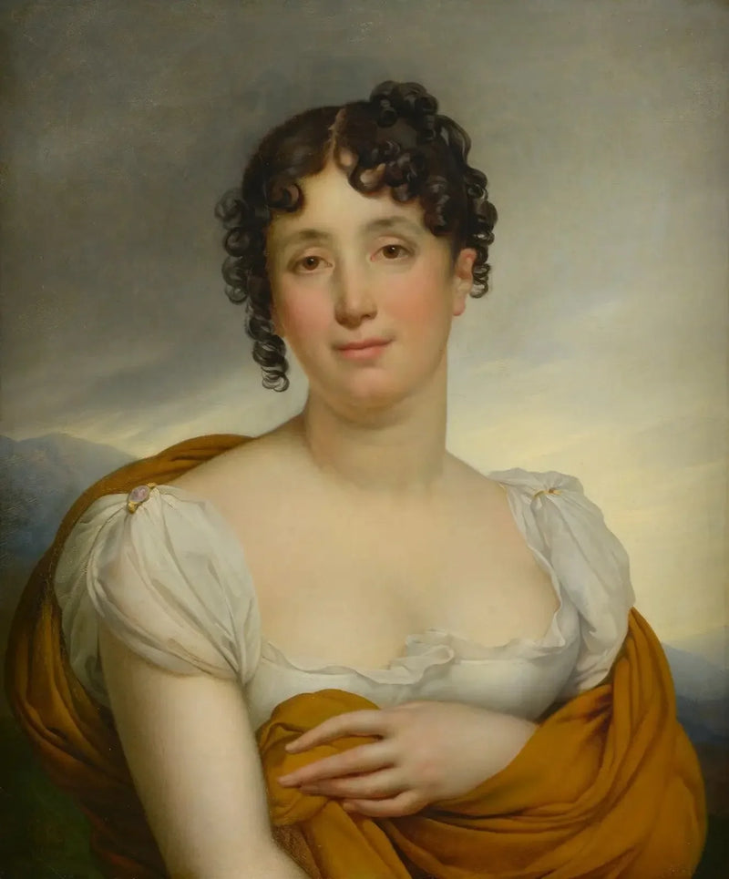 Madame Merlin keltaisessa huivissa - Anne-Louis Girodet