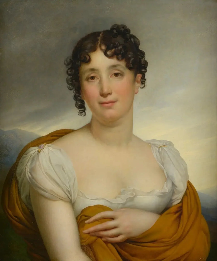 Madame Merlin keltaisessa huivissa - Anne-Louis Girodet