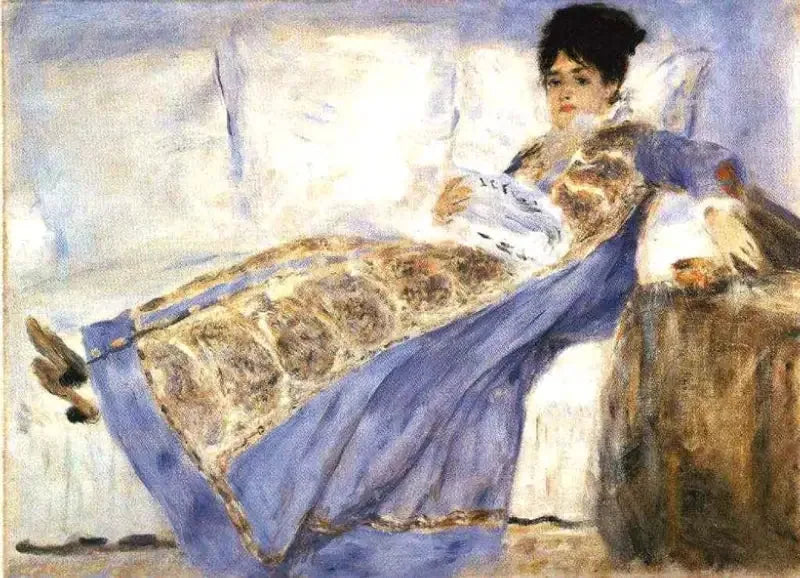 Madame Monet lukemassa - Pierre-Auguste Renoir