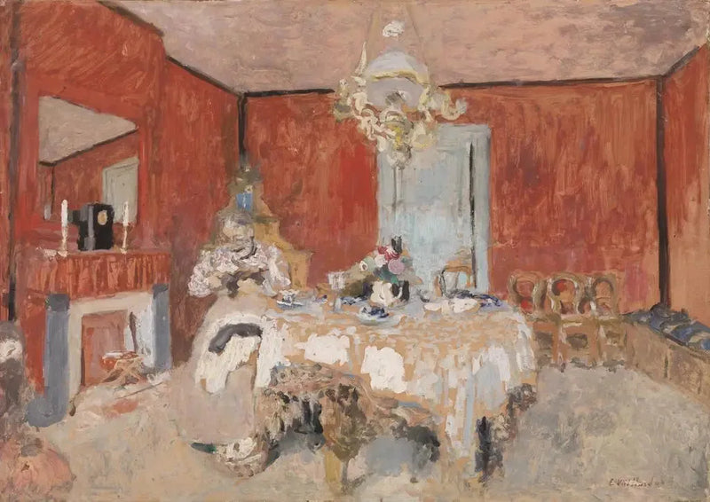 Madame Vuillard in the ruokasali Villerville - Édouard Vuillard