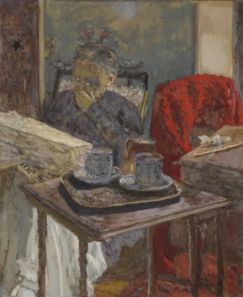 Madame Vuillard lukee lehteä - Édouard Vuillard