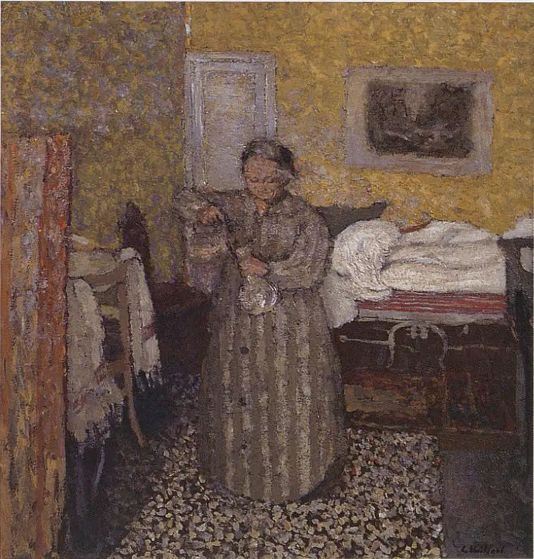 Madame Vuillard täyttää kannua - Édouard Vuillard