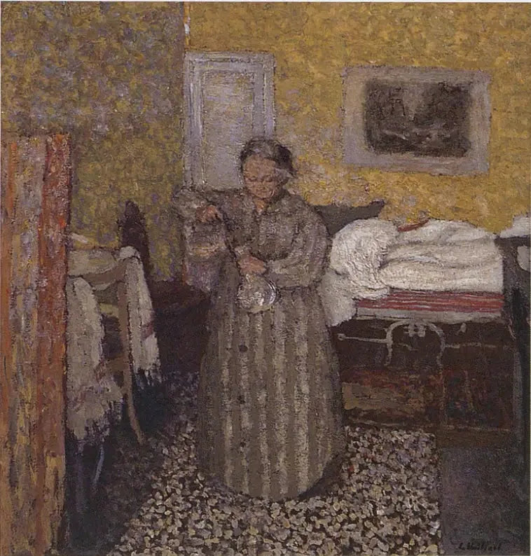 Madame Vuillard täyttää kannua - Édouard Vuillard