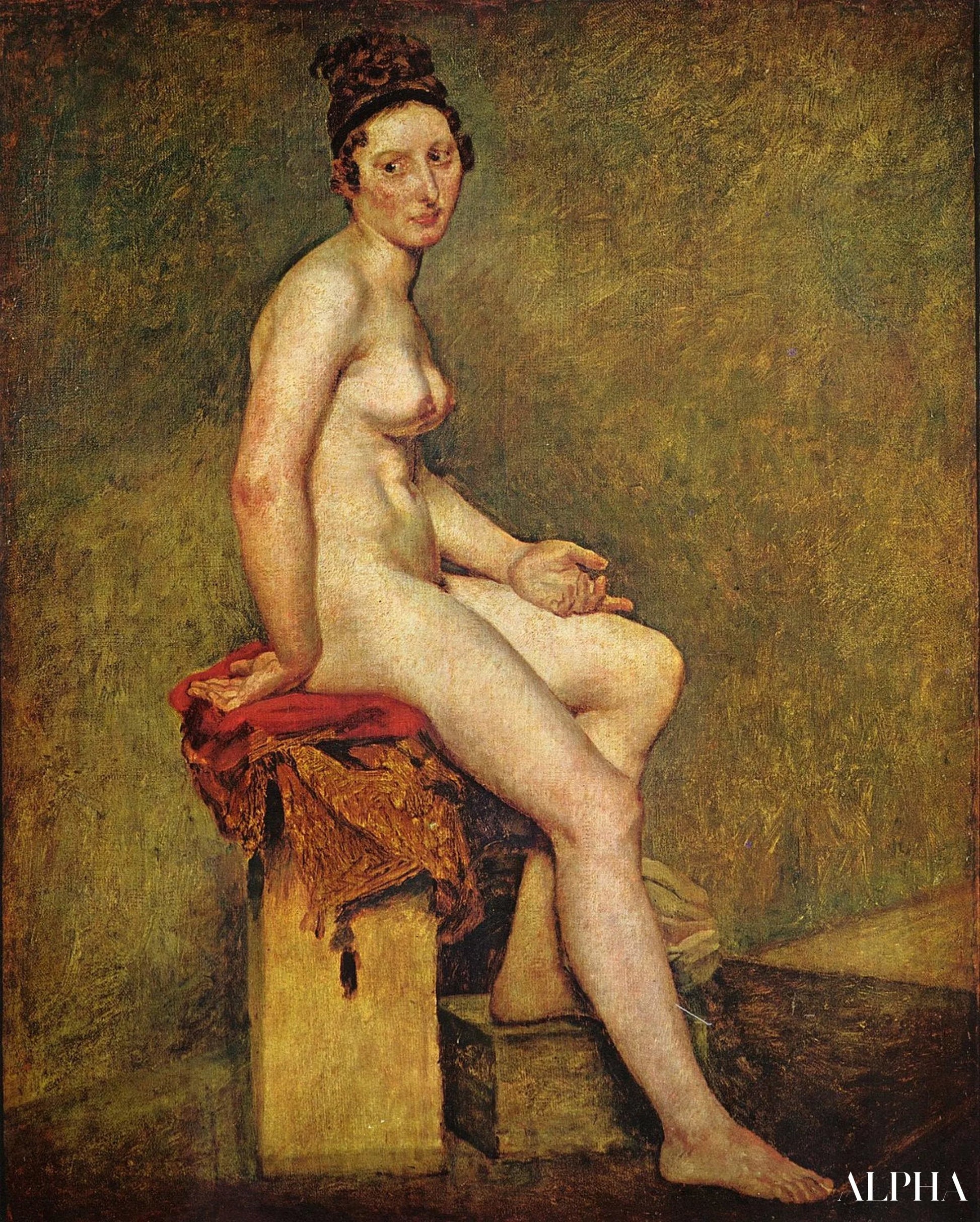 Neiti Rose (Alaston istuva) - Eugène Delacroix - Taulujen ja korkealaatuisten maalauksien reproduktiot