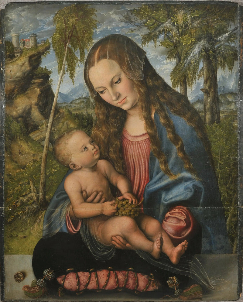 Madone joulukuusen alla. - Lucas Cranach vanhempi