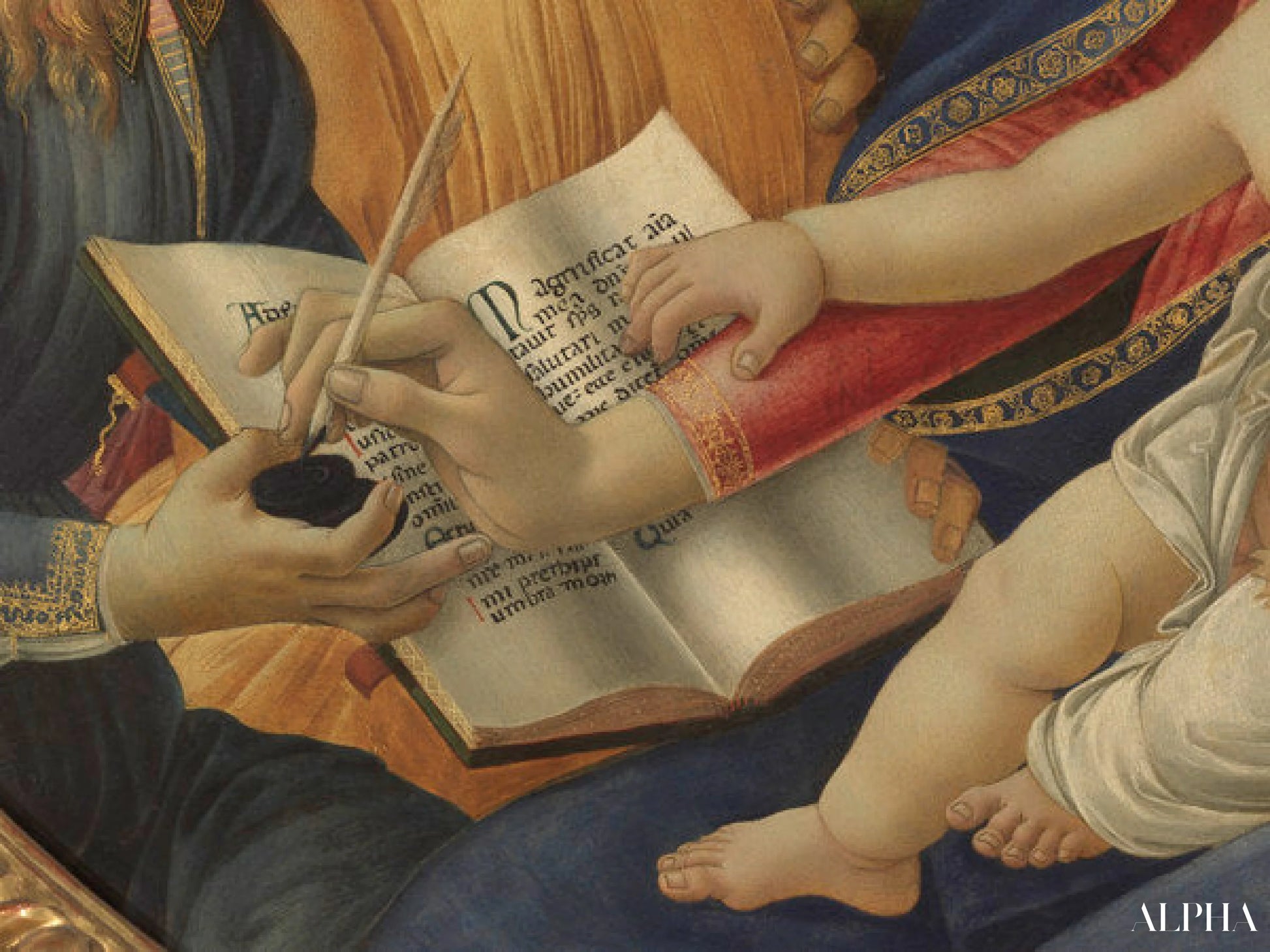 Madonna Magnificat, yksityiskohta - Sandro Botticelli - Taulujen ja korkealaatuisten maalauksien reproduktiot