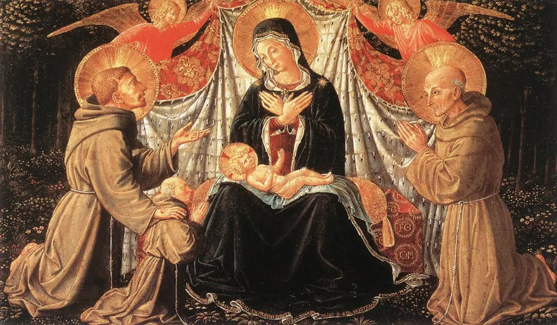 Madonna ja lapsi St. Francis Bernardine, Fra Jacopo - Benozzo Gozzoli