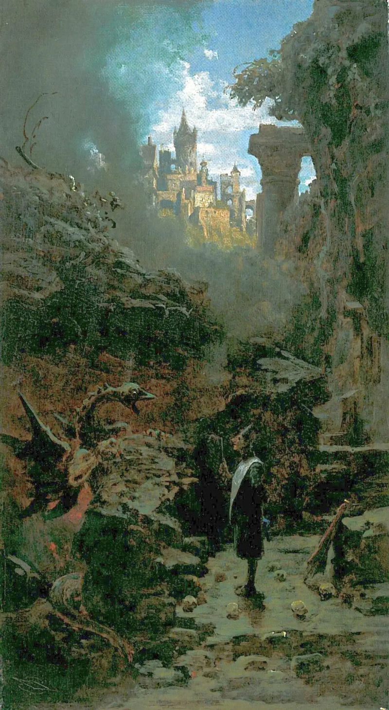 Taikuri ja lohikäärme - Carl Spitzweg