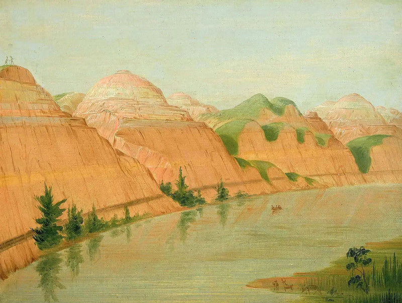 Upeat saviseinämäiset kalliot, 1800 mailin päässä Saint-Louisista - George Catlin