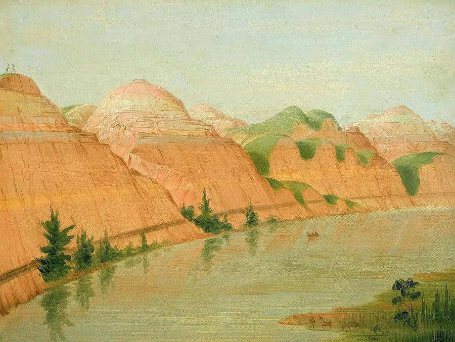 Upeat saviseinämäiset kalliot, 1800 mailin päässä Saint-Louisista - George Catlin