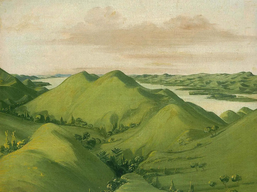 Upeat nurmikkoiset jyrkänteet, 177 km Saint-Louisista - George Catlin