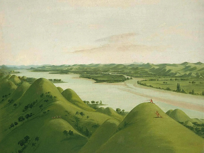 Upeat niityt Poncasin yläpuolella, 1050 mailin päässä Saint-Louisista - George Catlin