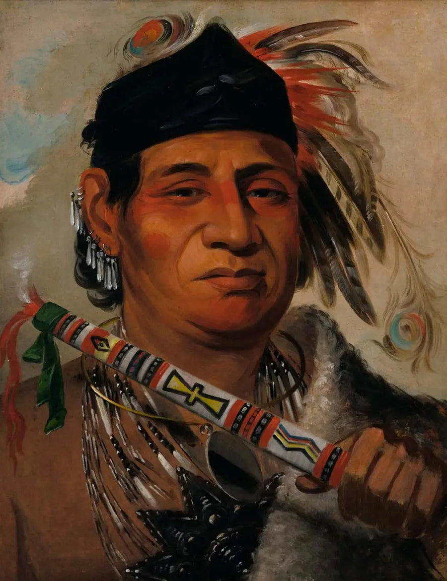 Mah-kée-mee-teuv, Grizzly Bear, johtaja heimo - George Catlin