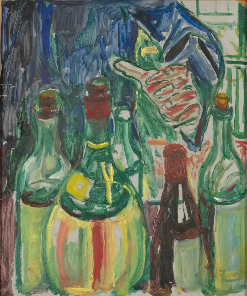 Pää venyy pullojen suuntaan - Edvard Munch