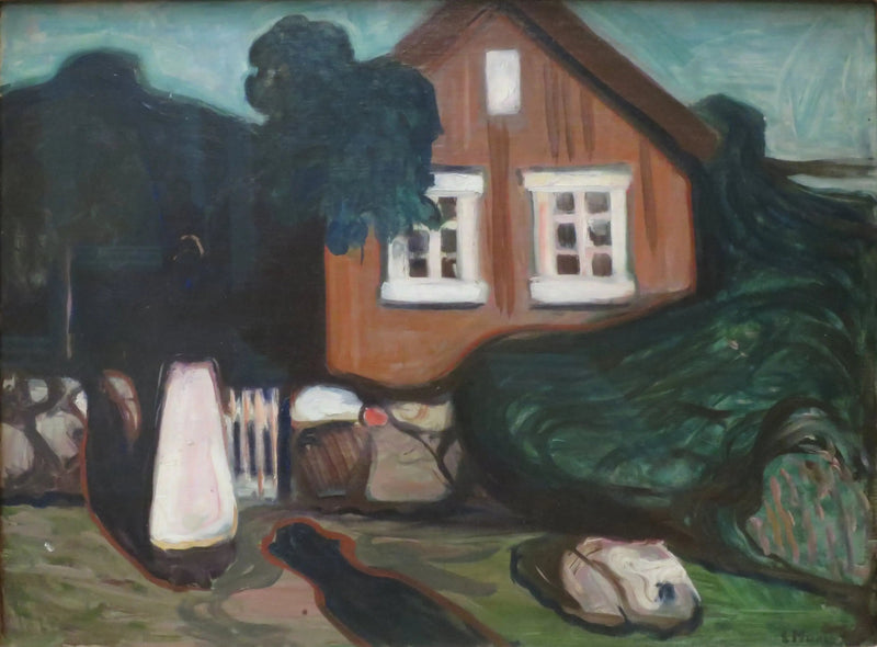 kuuvalossa oleva talo - Edvard Munch