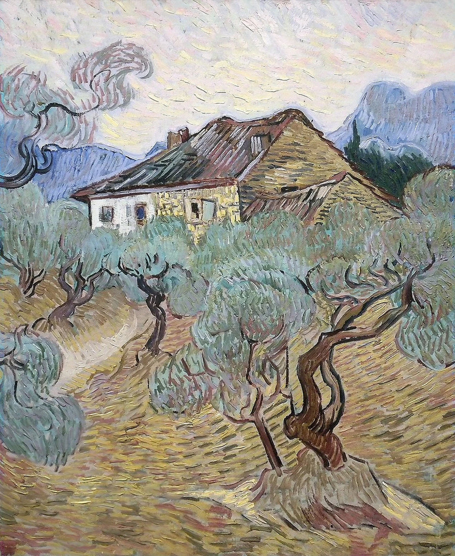 Valkoinen talo oliivipuiden keskellä - Vincent van Gogh