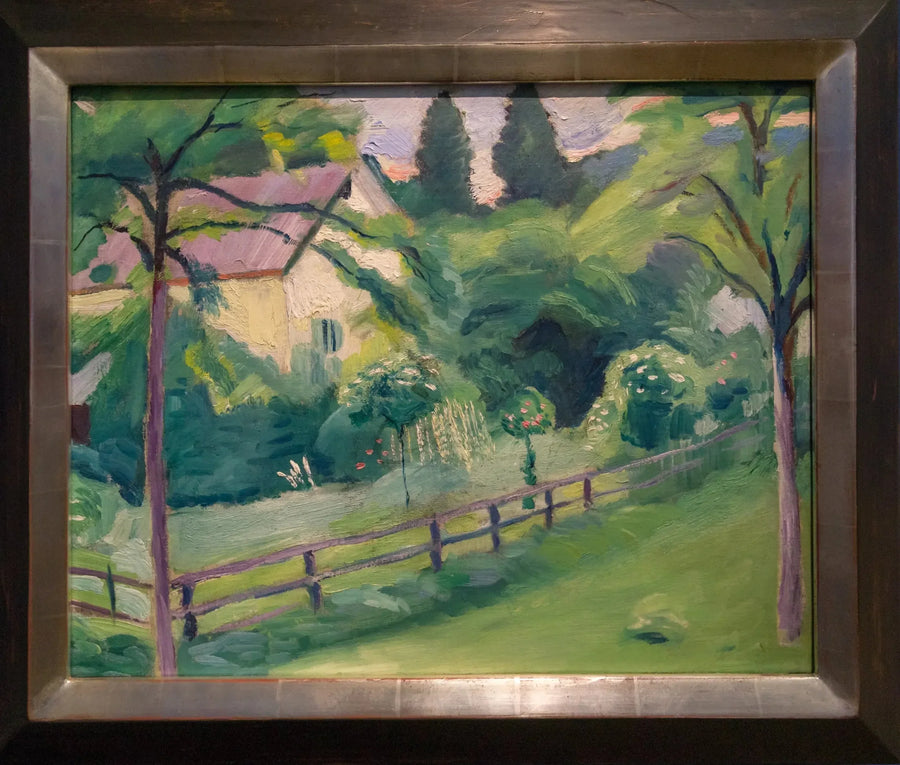 Maalaistalo puutarhalla - August Macke