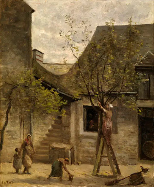 Maatilamaisema Fontainebleaussa - Jean-Baptiste Camille Corot