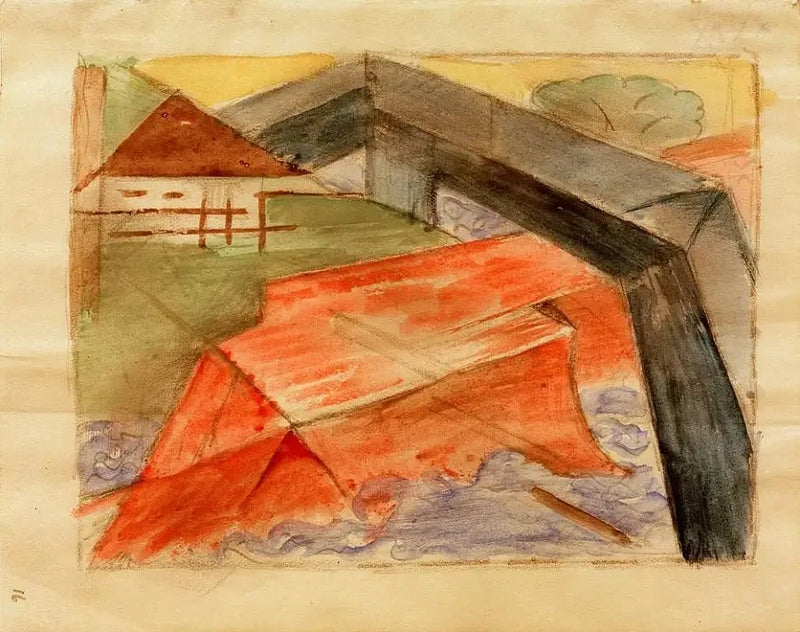Talo ja silta - Franz Marc