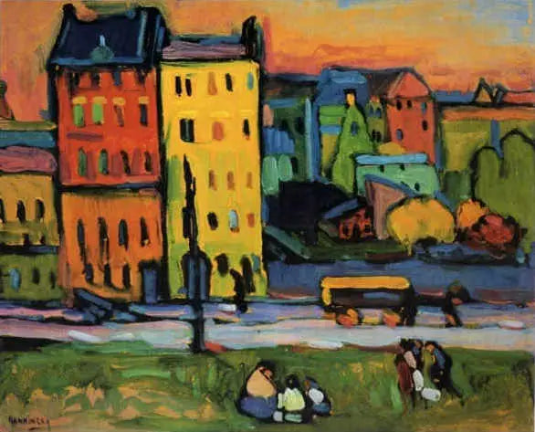 talot Münchenissä - Vassily Kandinsky