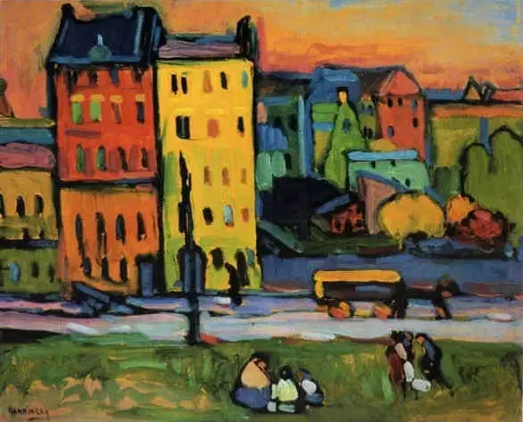 talot Münchenissä - Vassily Kandinsky