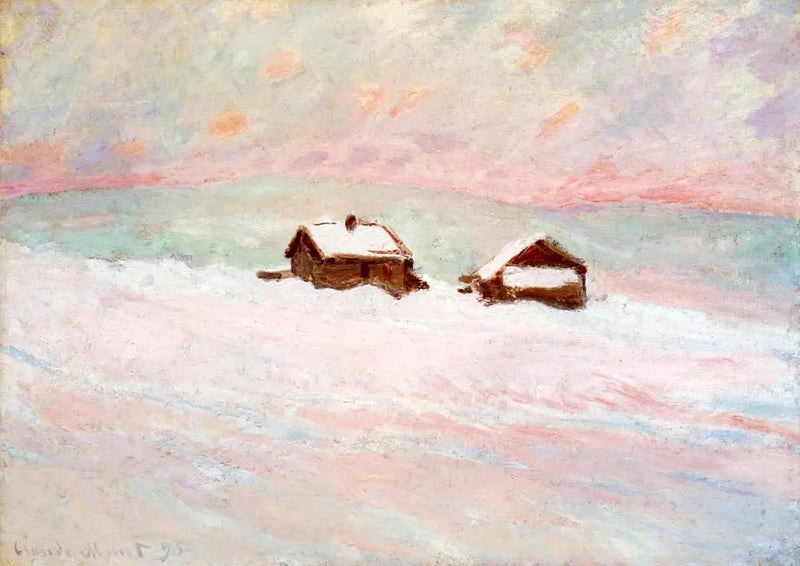 Talot lumessa, Norja - Claude Monet