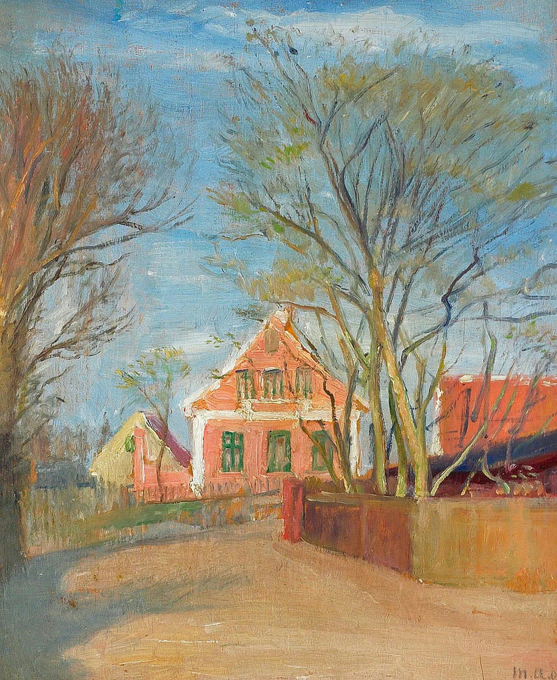 Talot Skagenissa kylpevät auringonvalossa. - Michael Peter Ancher
