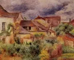 Kylämajat, punakatot (Essoyes) - Pierre-Auguste Renoir