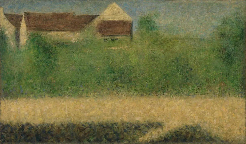 Talot ja puutarha - Georges Seurat