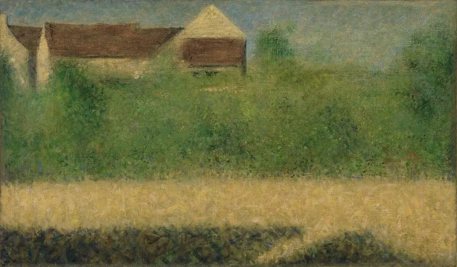 Talot ja puutarha - Georges Seurat