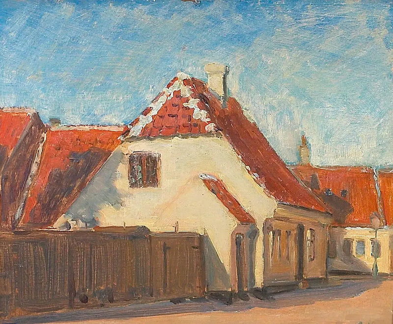 Keltaiset talot Skagenissa. - Peder Severin Krøyer