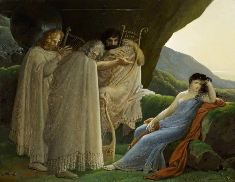 Malvina itkee sulhasensa Oscarin kuolemaa - Anne-Louis Girodet