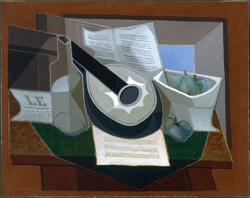 Mandoliini ja hedelmälautanen - Juan Gris