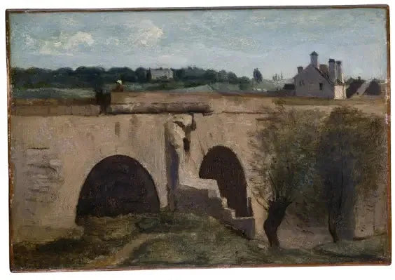 Mantes. Silta-alku - Jean-Baptiste Camille Corot