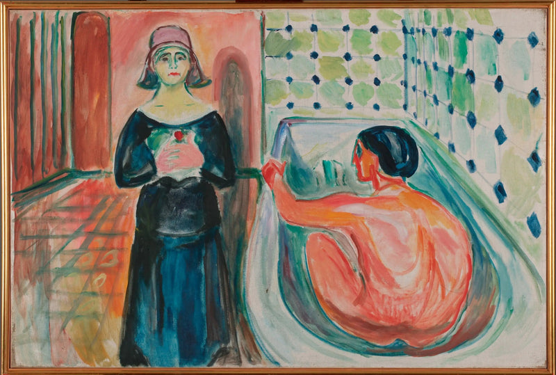 Marat kylvyssä ja Charlotte Corday - Edvard Munch